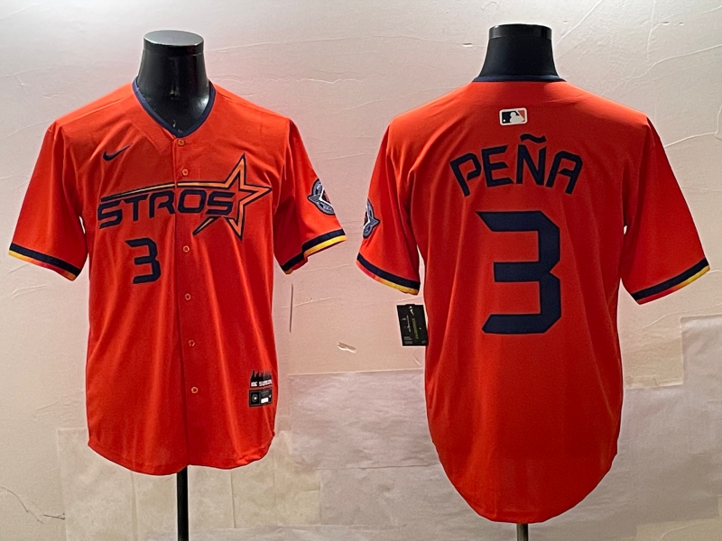 Men's Houston Astros Jeremy Pena #3 Orange 2025 City Connect Limited Jersey